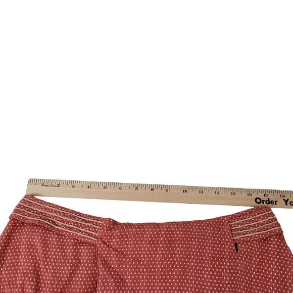 Trovata Mini Skirt Womens Medium Red Orange Wrap Dot Print Boho Summer Beach - Picture 8 of 9
